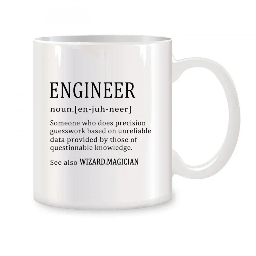 Engineer Mug – Funny Novelty 11oz Ceramic Coffee Cup Boss Coworker Office Gift