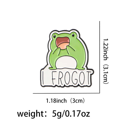 I Frogot Funny Silly Frog Enamel Brooch Lapel Pin Badge Novelty Gift