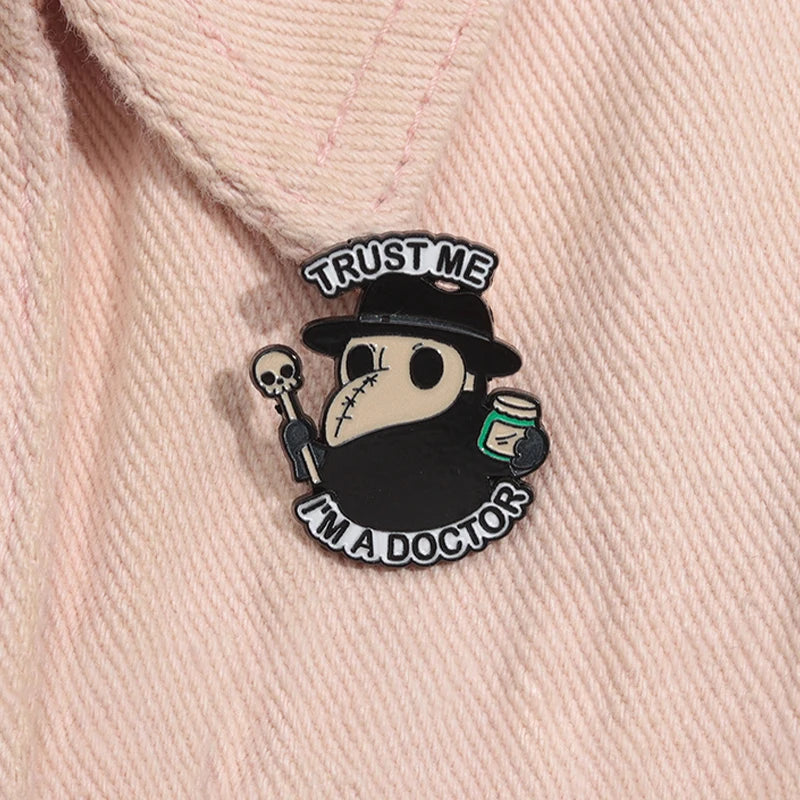 Funny Doctor Nurse Veterinarian Duck Dog Rat Enamel Brooch Lapel Pin Badge Novelty Gift