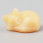 Crystal Sleeping Cat Figurines – Hand-Carved Natural Stone Animal Cats Figures for Chakra Energy Healing & Home Décor