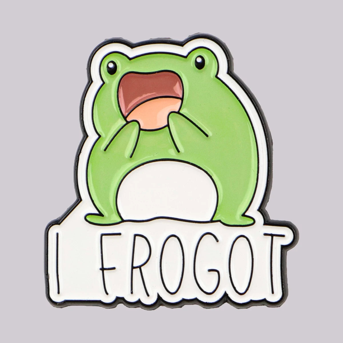 I Frogot Funny Silly Frog Enamel Brooch Lapel Pin Badge Novelty Gift